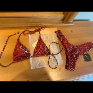 Zaful Red snakeskin bikini bathing suit